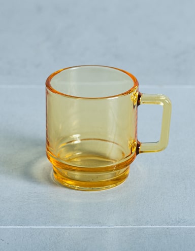 Milk Glass Japan FRIDAY MORNING MUG（CRAFTED IN JAPAN）YELLOW transparent